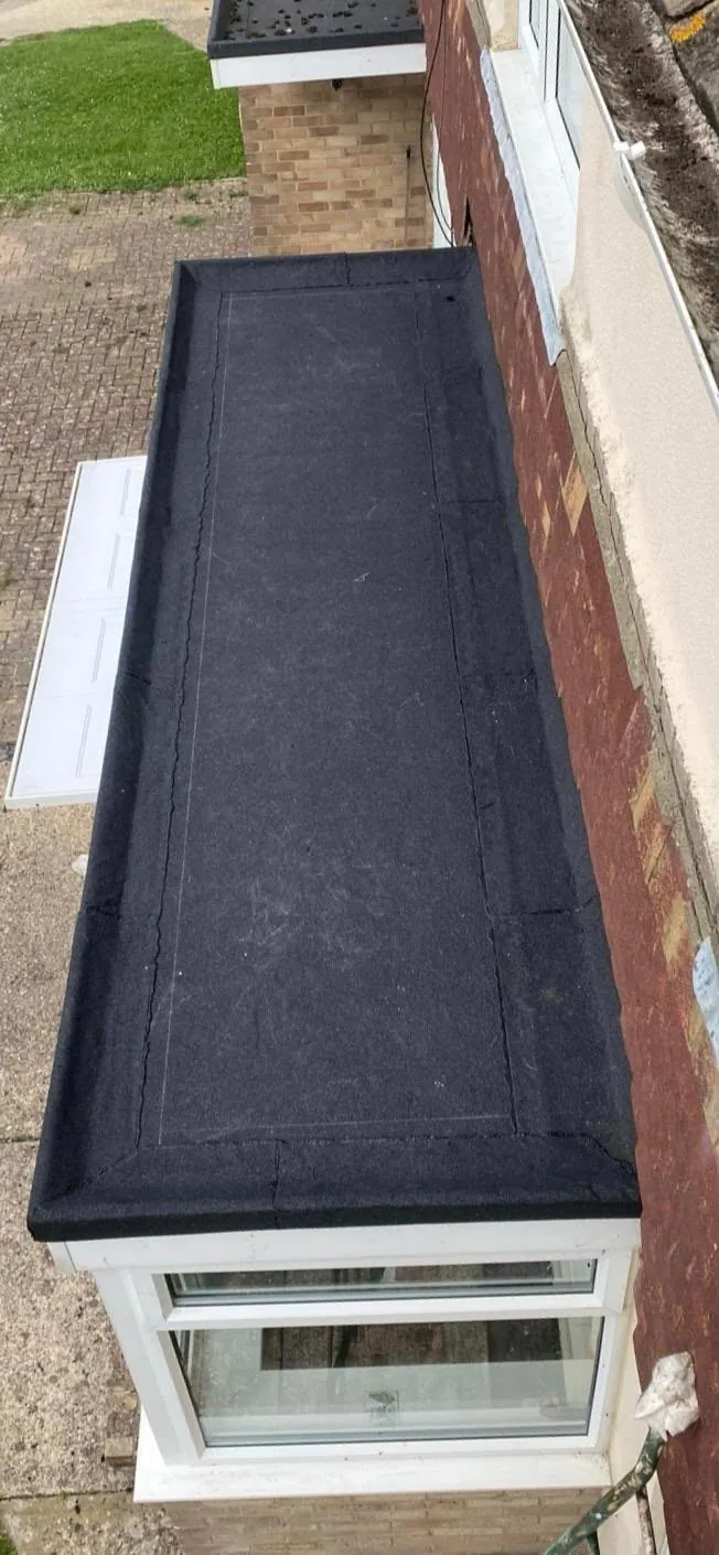 New black EPDM flat roof installed on a domestic extension in Hampshire